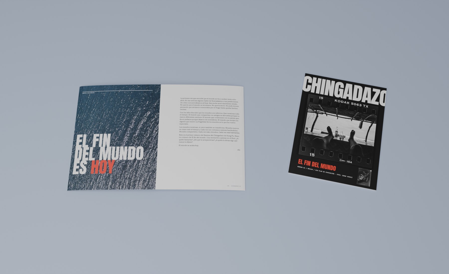CHINGADAZO #01 impreso: portada y carta editorial